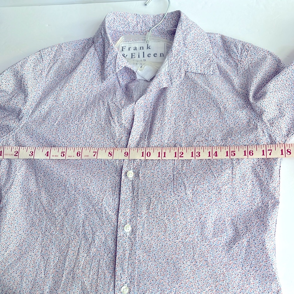 Frank & Eileen Barry Shirt Floral Print Crinkle Cotton Button Down Shirt Size XS - Picture 11 of 13